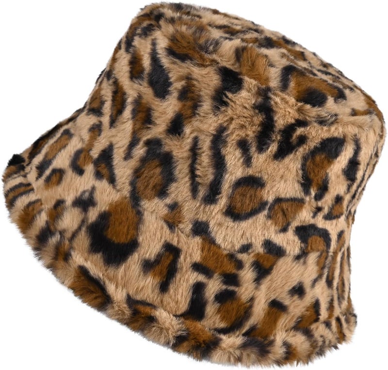 Yonchic Store Winter Soft Faux Fur Plush Bucket Hat, Lovely Fisherman Cap, Fashion Outdoor Thick Warm Sun Cap for Women - Image 1